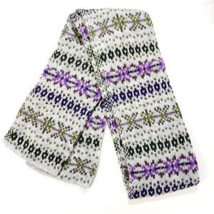 New Fair Isle Wool Scarf  (Made in Scotland)